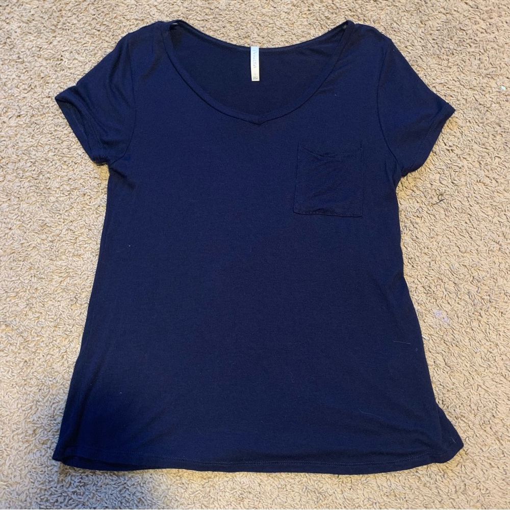 Navy blue V-neck